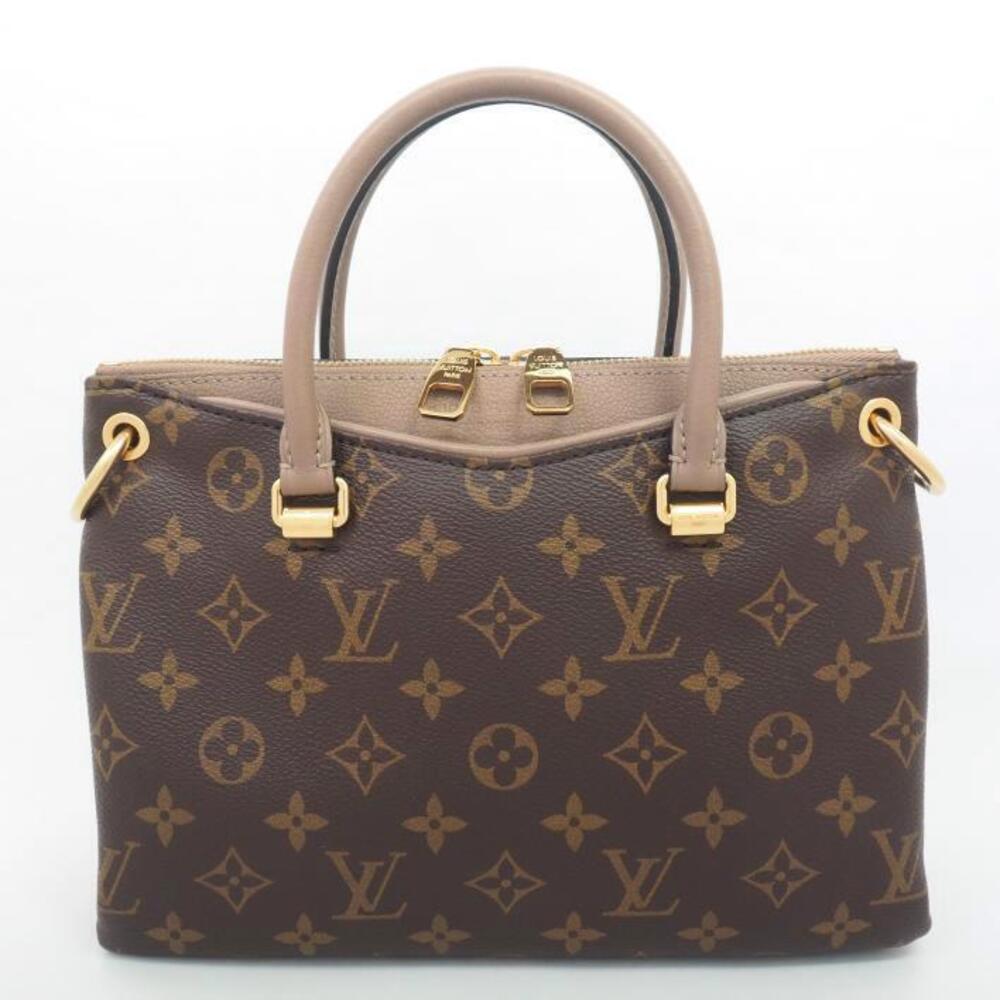 Louis Vuitton Pallas Handbag Canvas Leather Monogram Brown